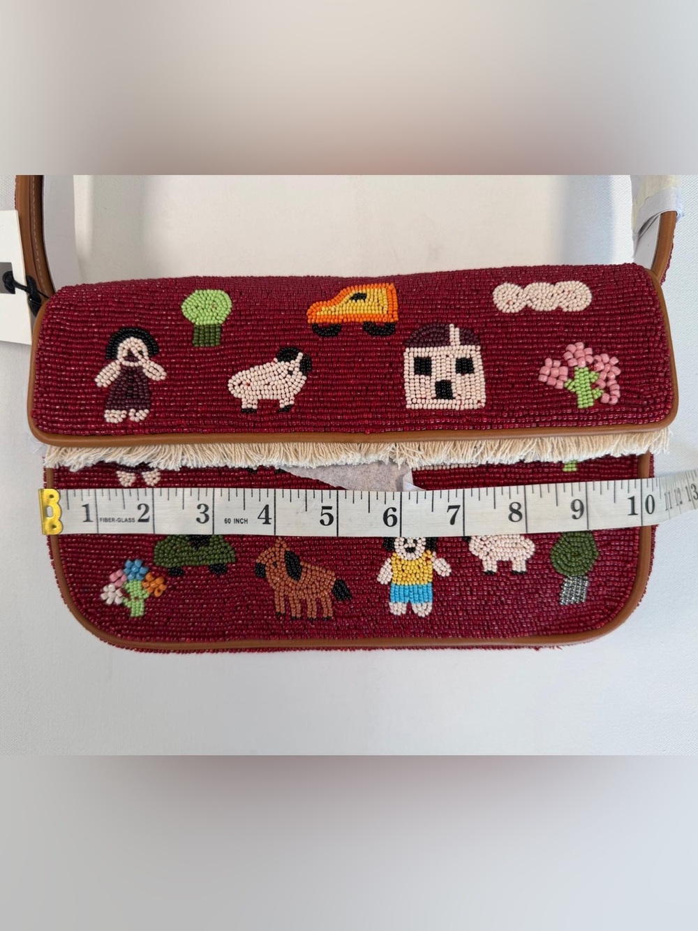 STAUD Tommy Beaded Bag in Folk Town NWT - Picture 9 of 11